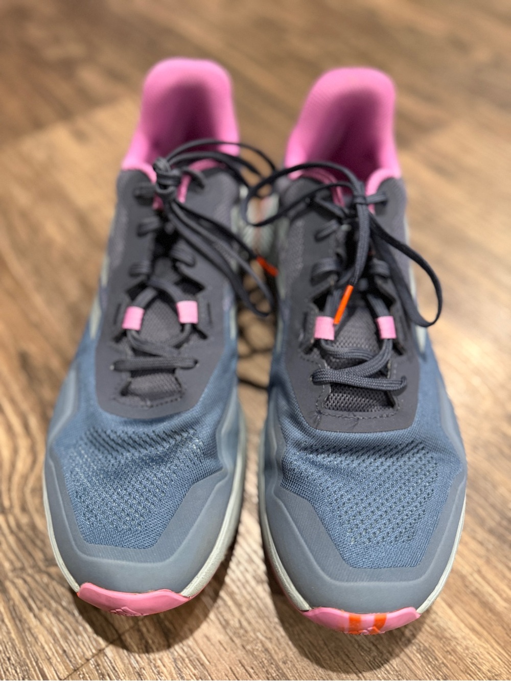adidas Terrell Soulstride Women's Blue Gray Athletic Shoes with Pink Trim